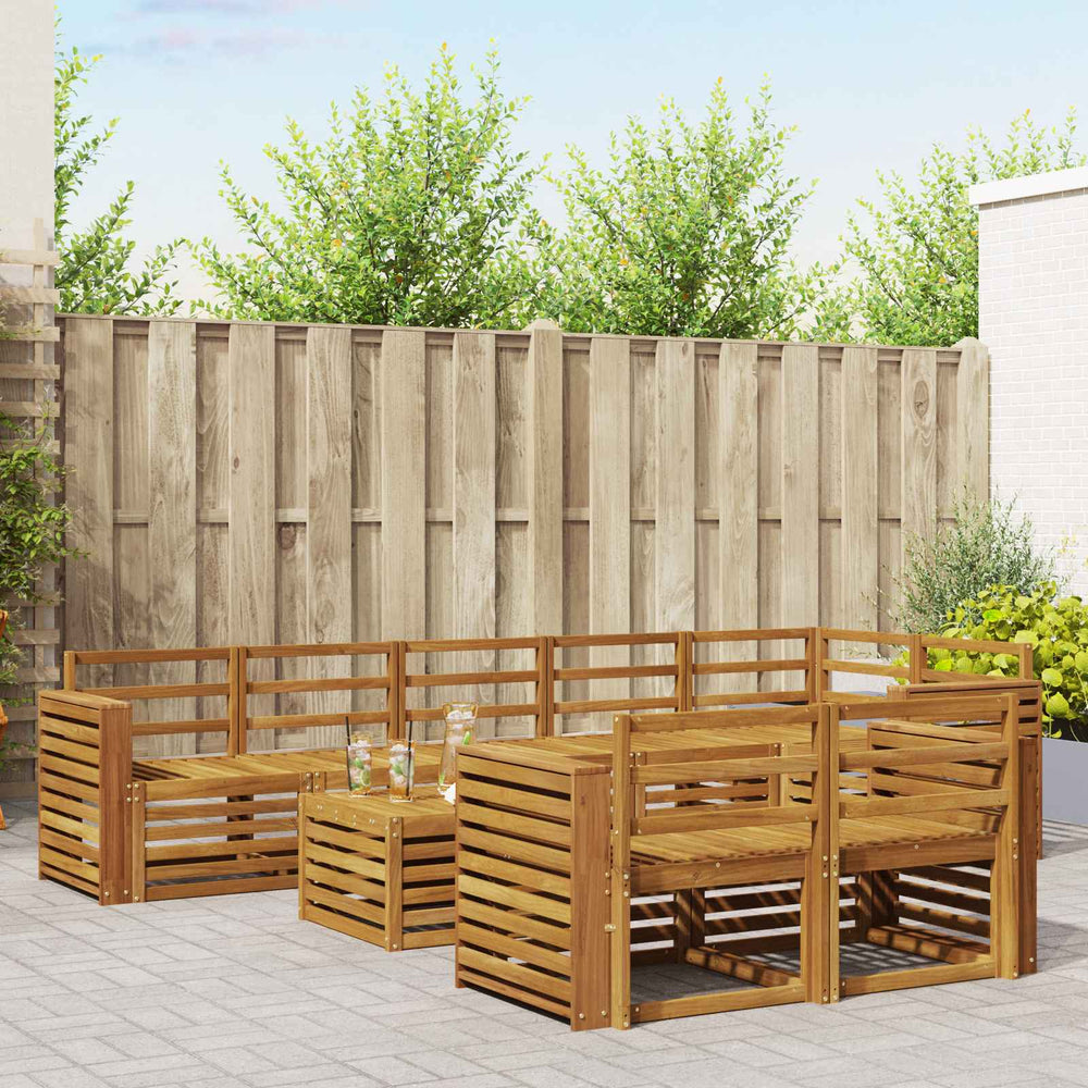 vidaXL Outdoor Sofa Set 9 pcs Natural Polyester