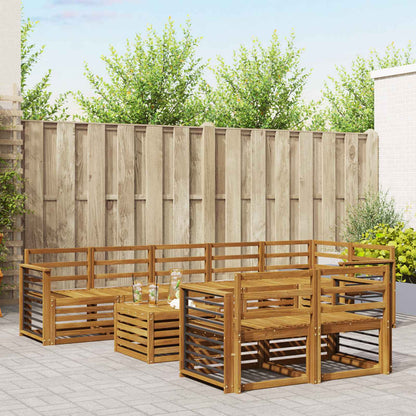 vidaXL Outdoor Sofa Set 9 pcs Natural Polyester 1