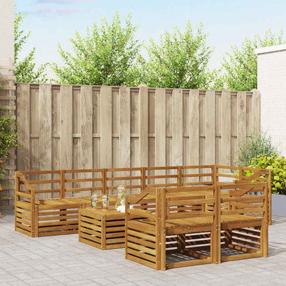vidaXL Outdoor Sofa Set 9 pcs Natural Polyester 1