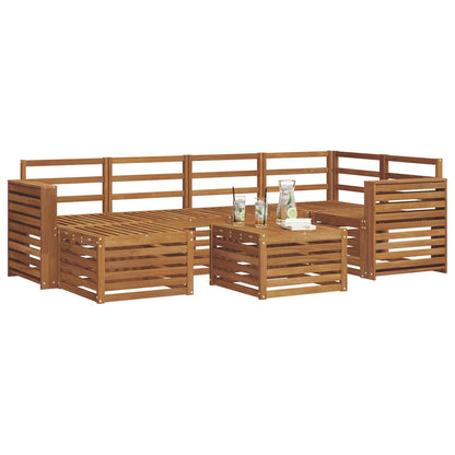 vidaXL Outdoor Sofa Set 7 pcs Natural Polyester 3