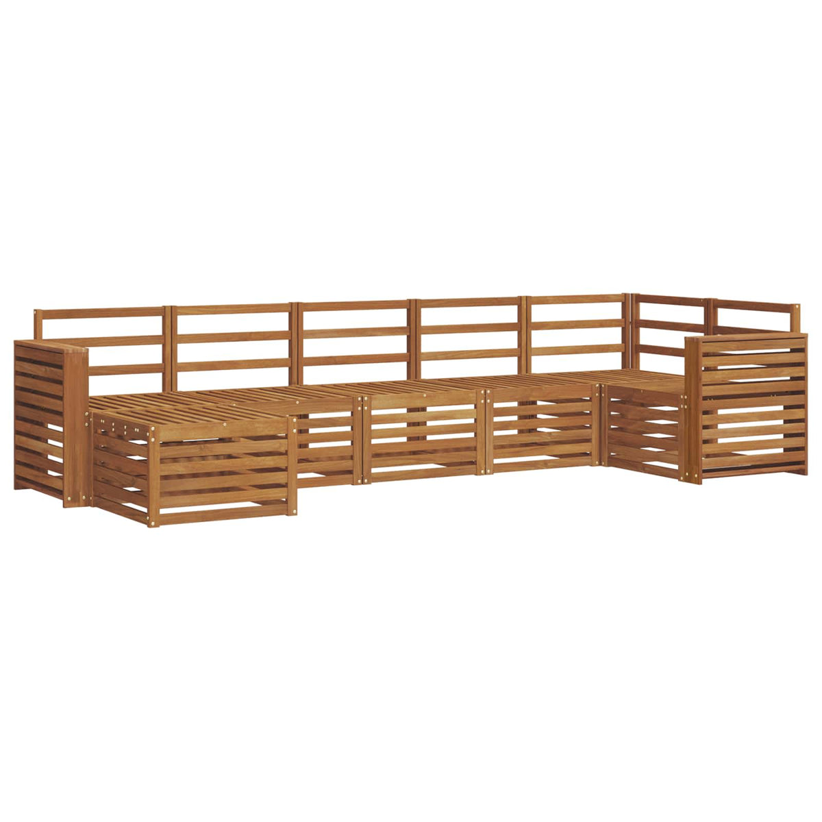 Outdoor Sofa Set 7 pcs Natural Wide flat