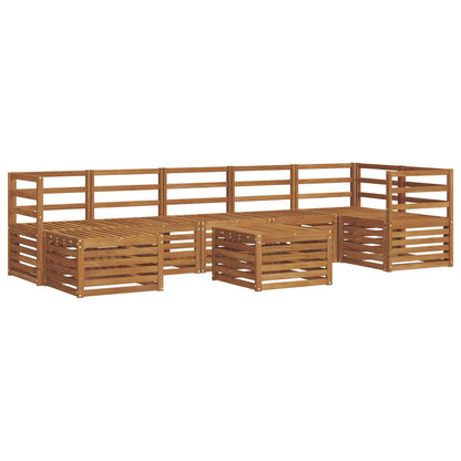 Outdoor Sofa Set 8 pcs Natural Horizontal slats