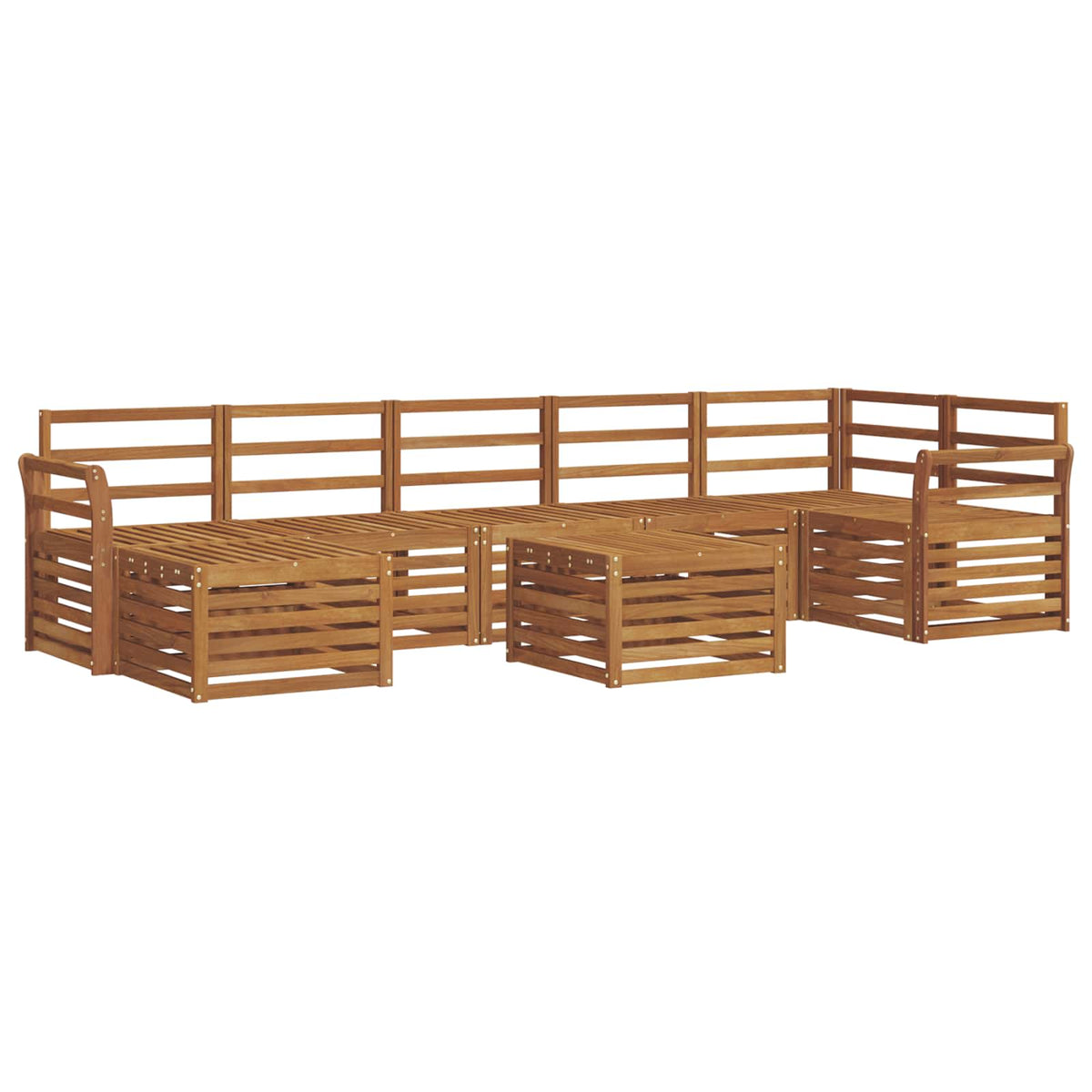 vidaXL Outdoor Sofa Set 8 pcs Natural 2