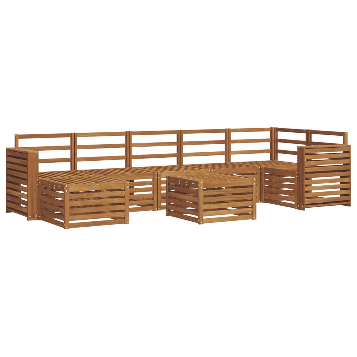 Outdoor Sofa Set 8 pcs Natural Wide flat