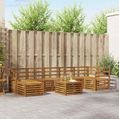 Outdoor Sofa Set 8 pcs Natural Sloped
