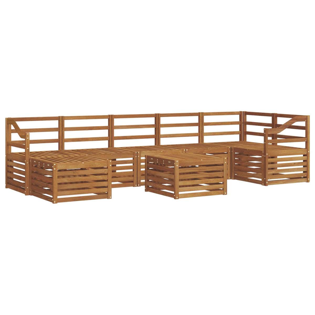 Outdoor Sofa Set 8 pcs Natural Sloped