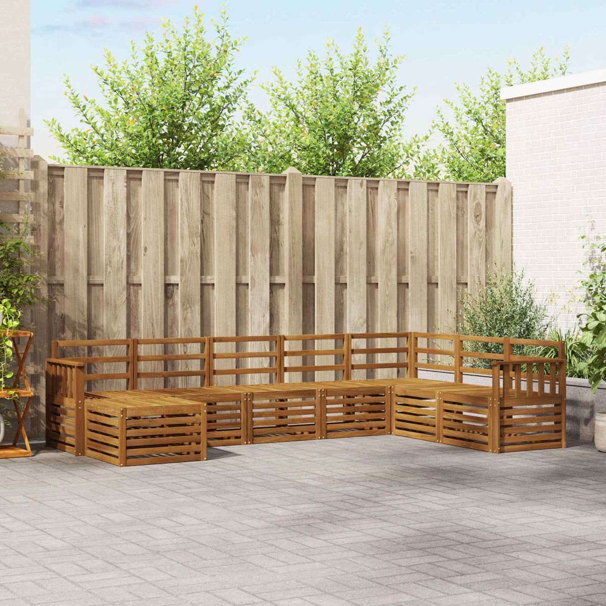 vidaXL Outdoor Sofa Set 8 pcs Natural 1