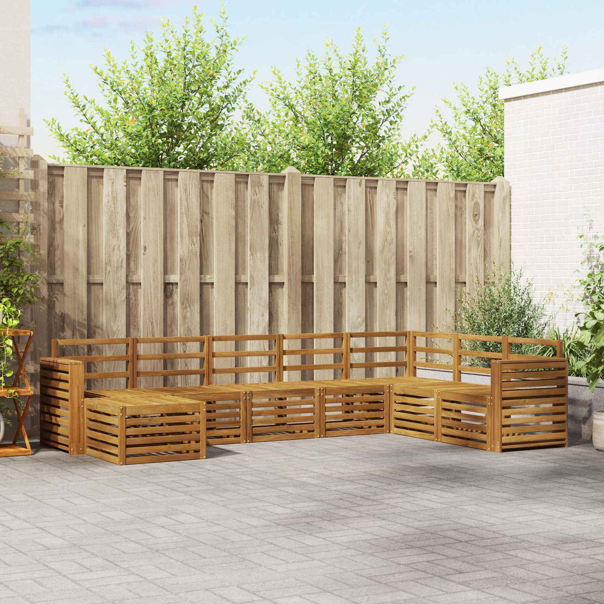 vidaXL Outdoor Sofa Set 8 pcs Natural 1