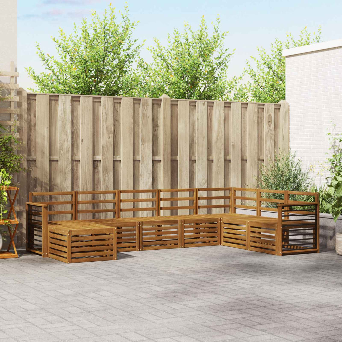 vidaXL Outdoor Sofa Set 8 pcs Natural 1