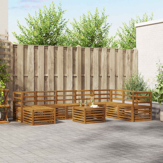 vidaXL Outdoor Sofa Set 9 pcs Natural 1