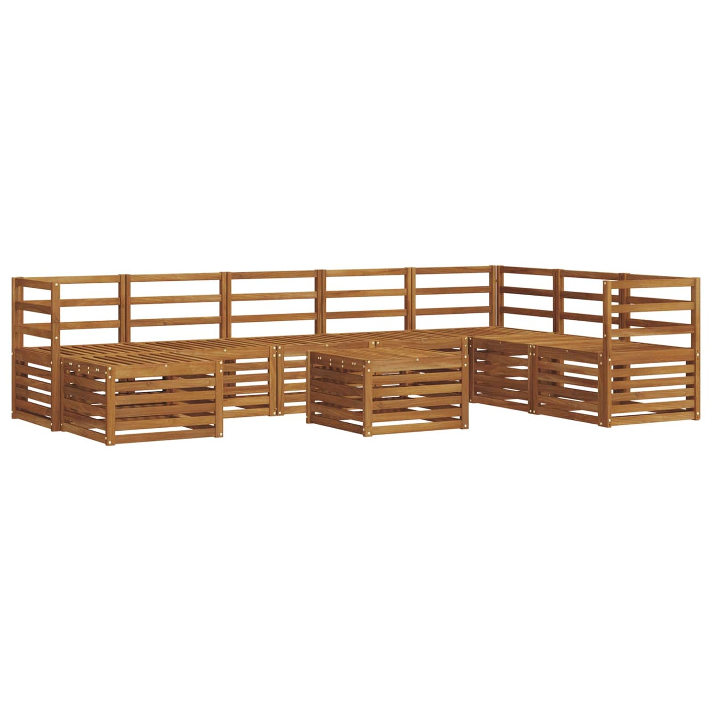 vidaXL Outdoor Sofa Set 9 pcs Natural 2
