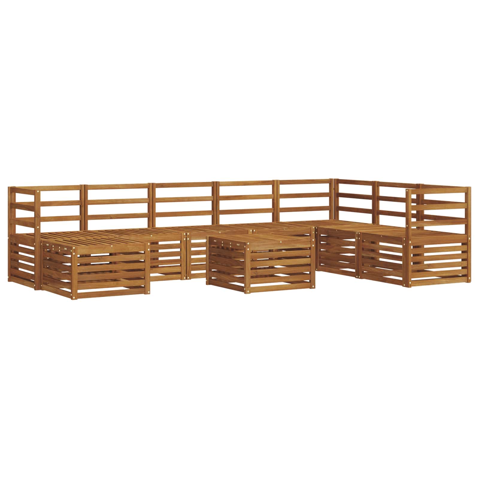 vidaXL Outdoor Sofa Set 9 pcs Natural 2