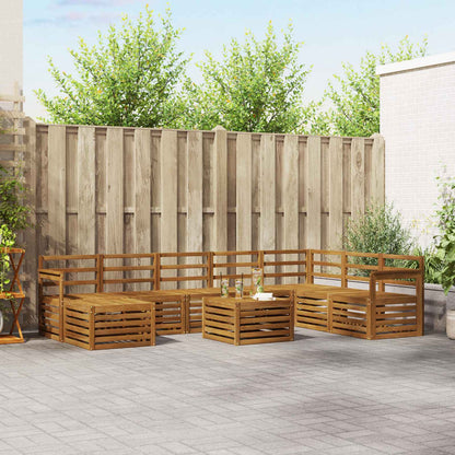 vidaXL Outdoor Sofa Set 9 pcs Natural 1