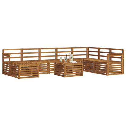 vidaXL Outdoor Sofa Set 9 pcs Natural 3