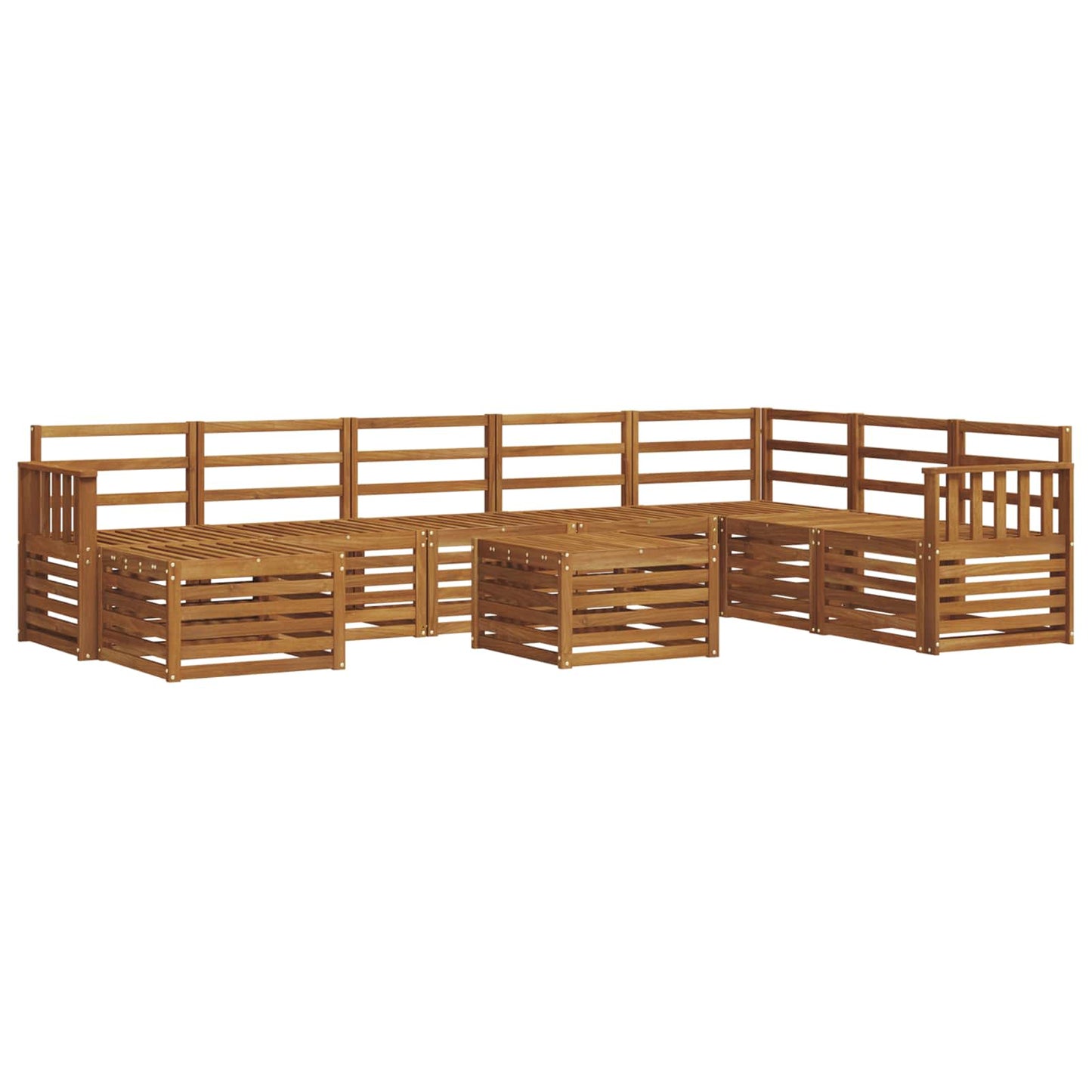 vidaXL Outdoor Sofa Set 9 pcs Natural 2