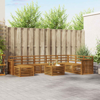 vidaXL Outdoor Sofa Set 9 pcs Natural 1