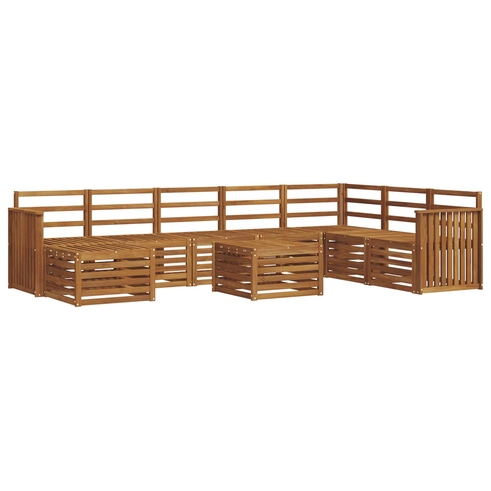vidaXL Outdoor Sofa Set 9 pcs Natural 2