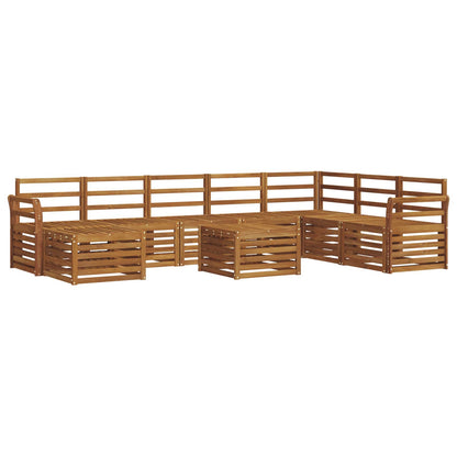 vidaXL Outdoor Sofa Set 9 pcs Natural 2