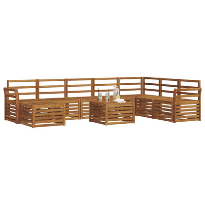 vidaXL Outdoor Sofa Set 9 pcs Natural 3