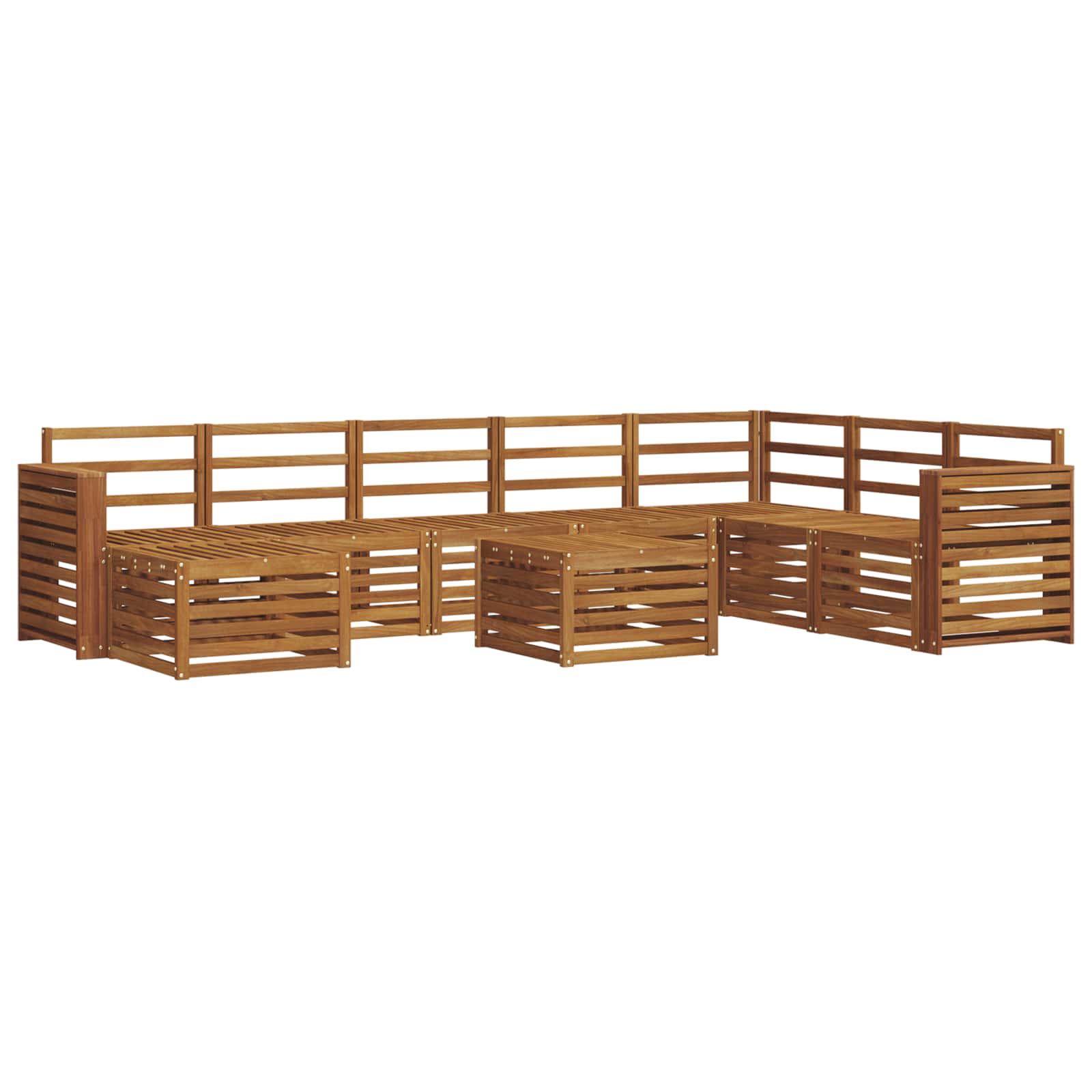 vidaXL Outdoor Sofa Set 9 pcs Natural 2