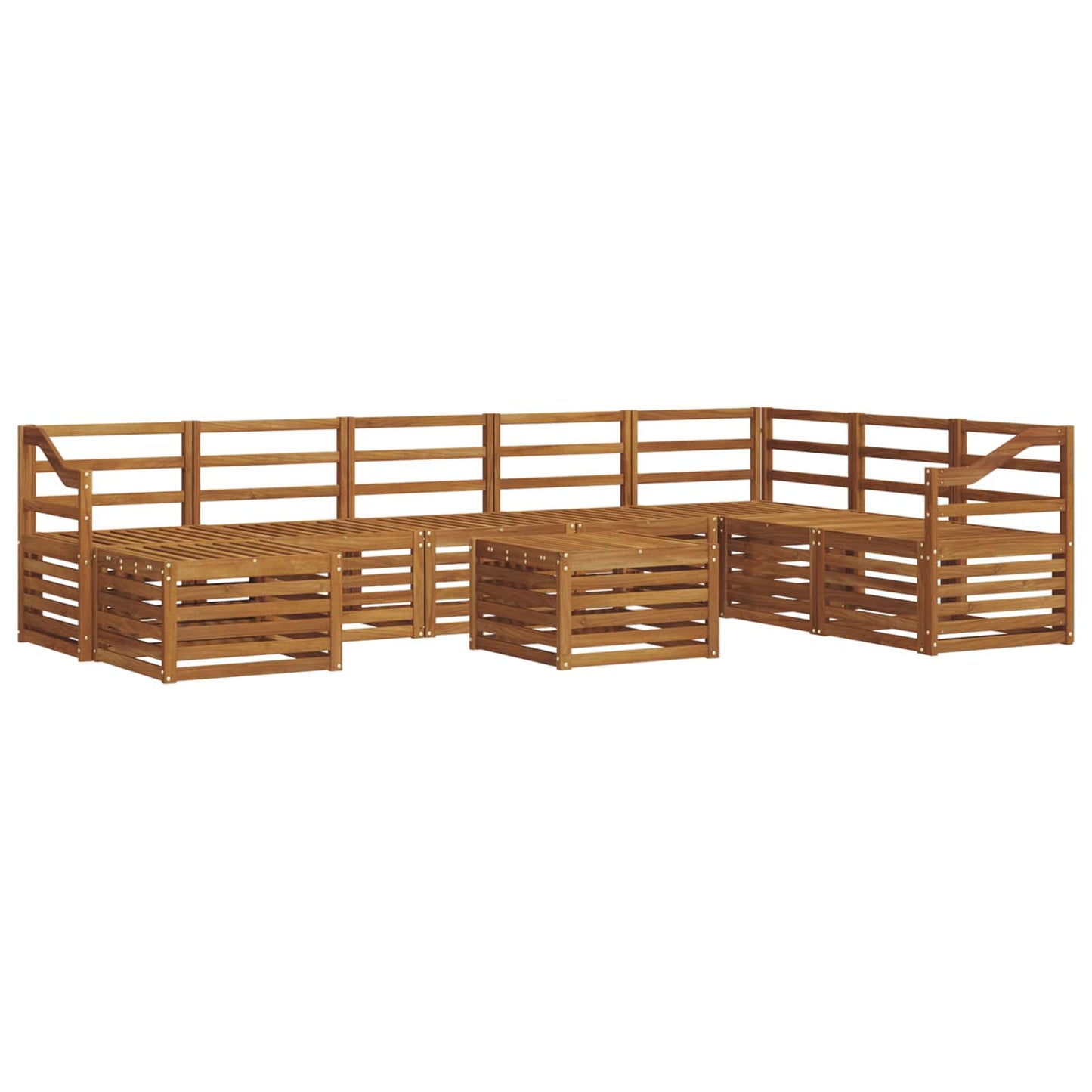 vidaXL Outdoor Sofa Set 9 pcs Natural 2