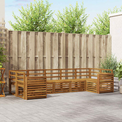 vidaXL Outdoor Sofa Set 7 pcs Natural 1