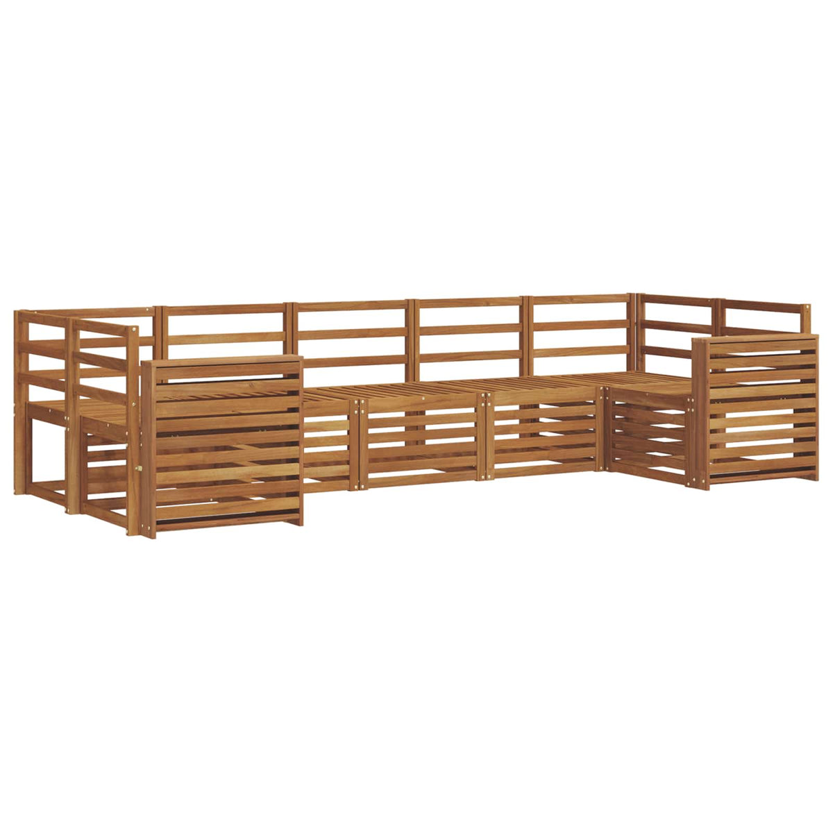vidaXL Outdoor Sofa Set 7 pcs Natural 2