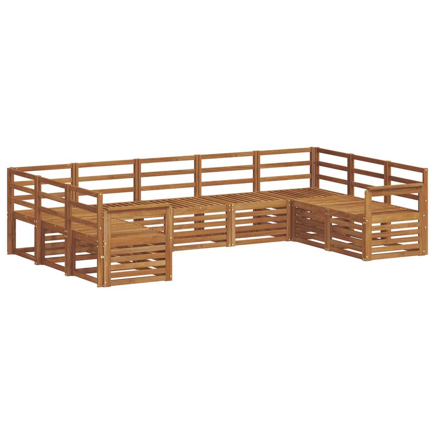 vidaXL Outdoor Sofa Set 9 pcs Natural 2