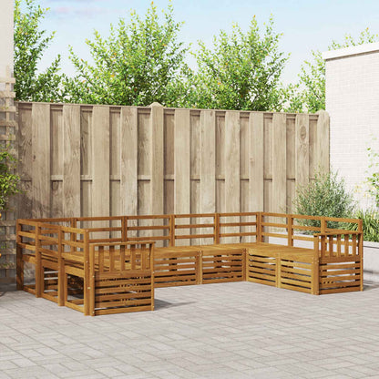 vidaXL Outdoor Sofa Set 9 pcs Natural 1