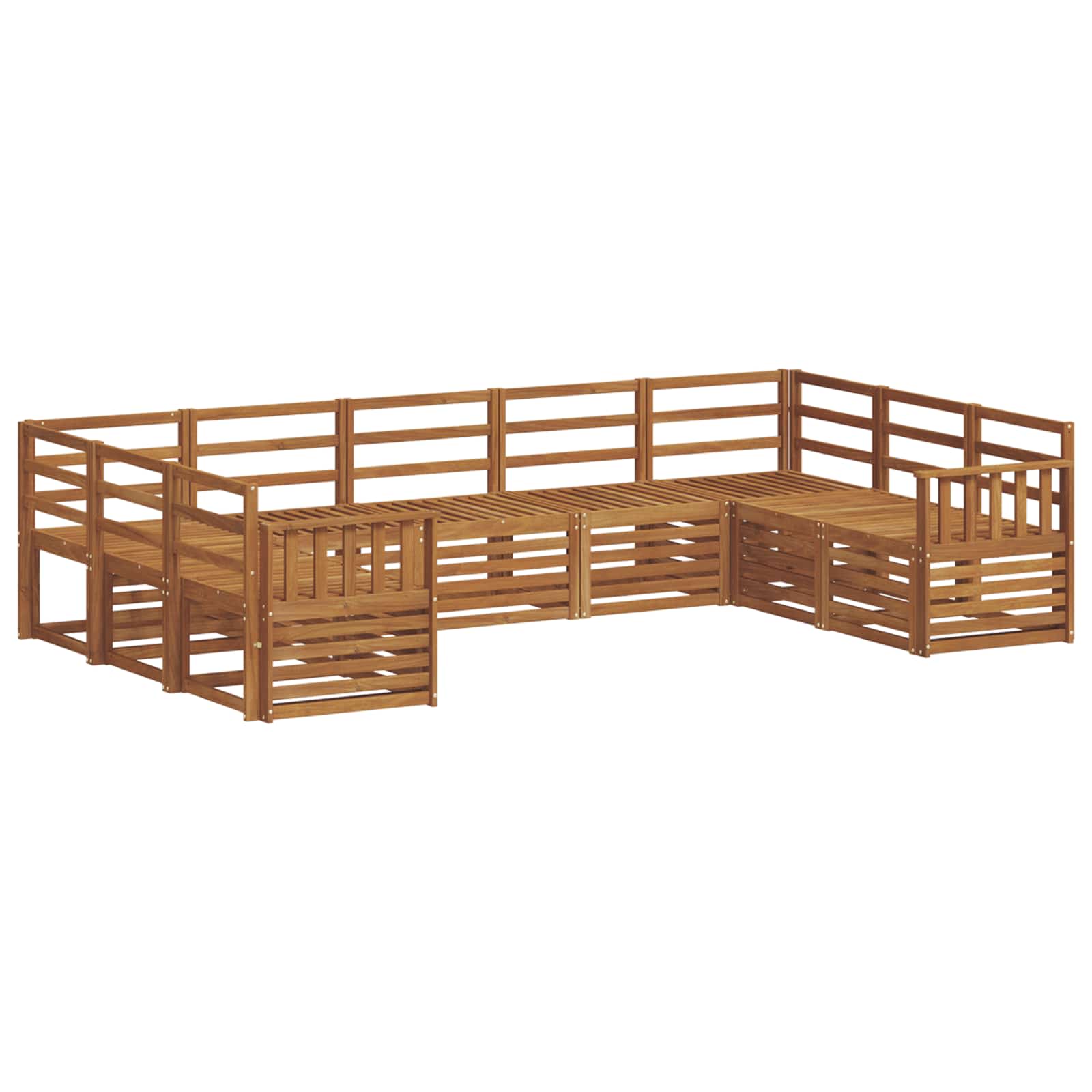 vidaXL Outdoor Sofa Set 9 pcs Natural 2