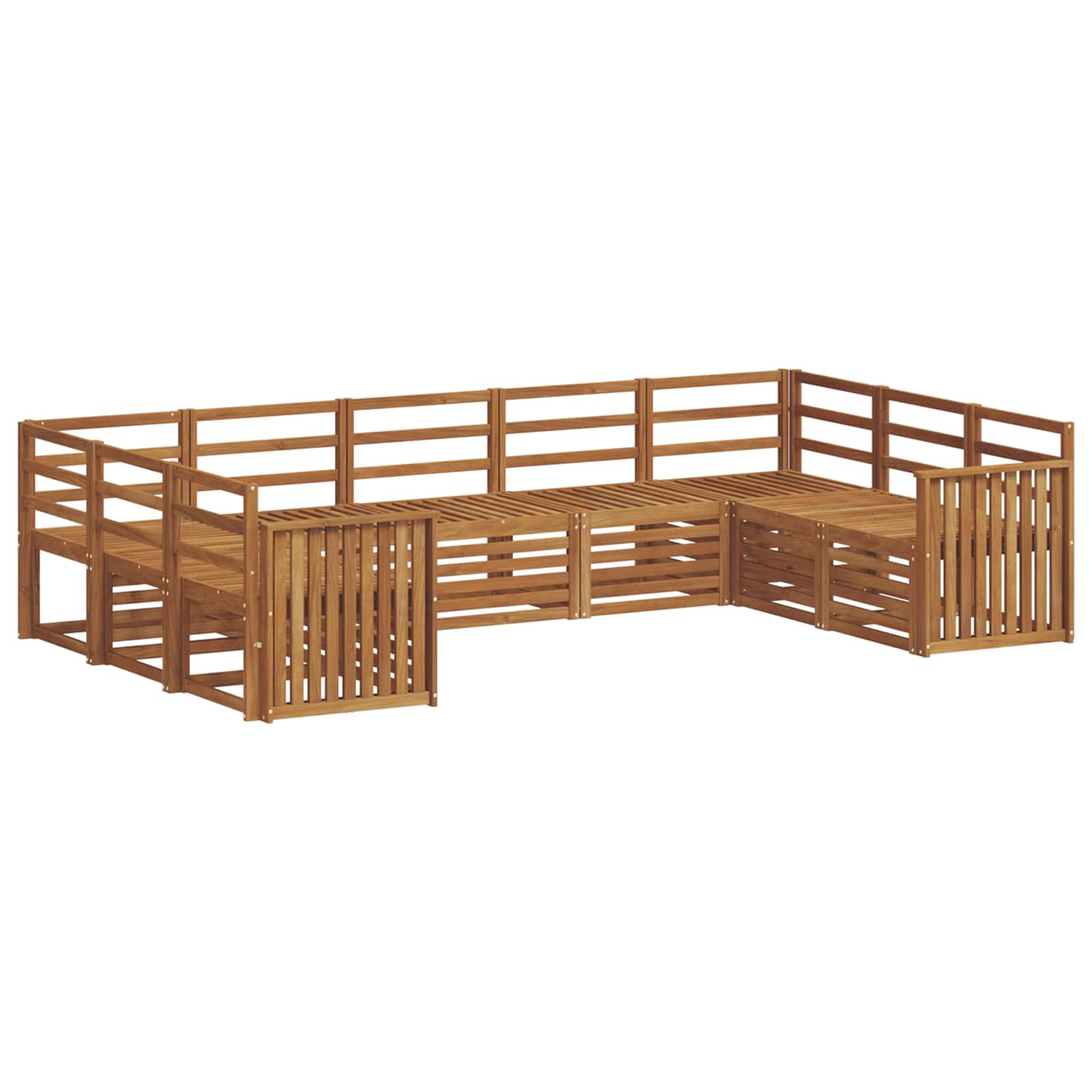 vidaXL Outdoor Sofa Set 9 pcs Natural 2