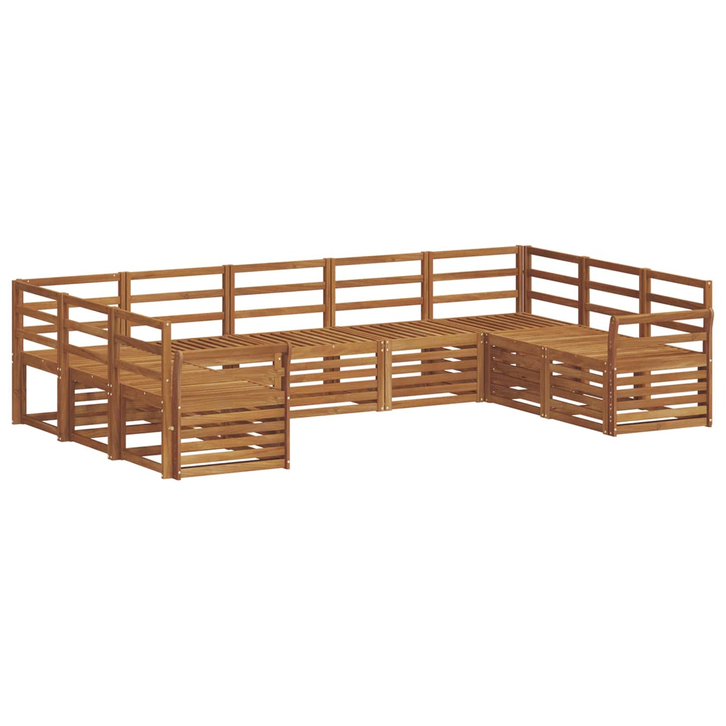 vidaXL Outdoor Sofa Set 9 pcs Natural 2