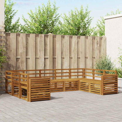 vidaXL Outdoor Sofa Set 9 pcs Natural 1