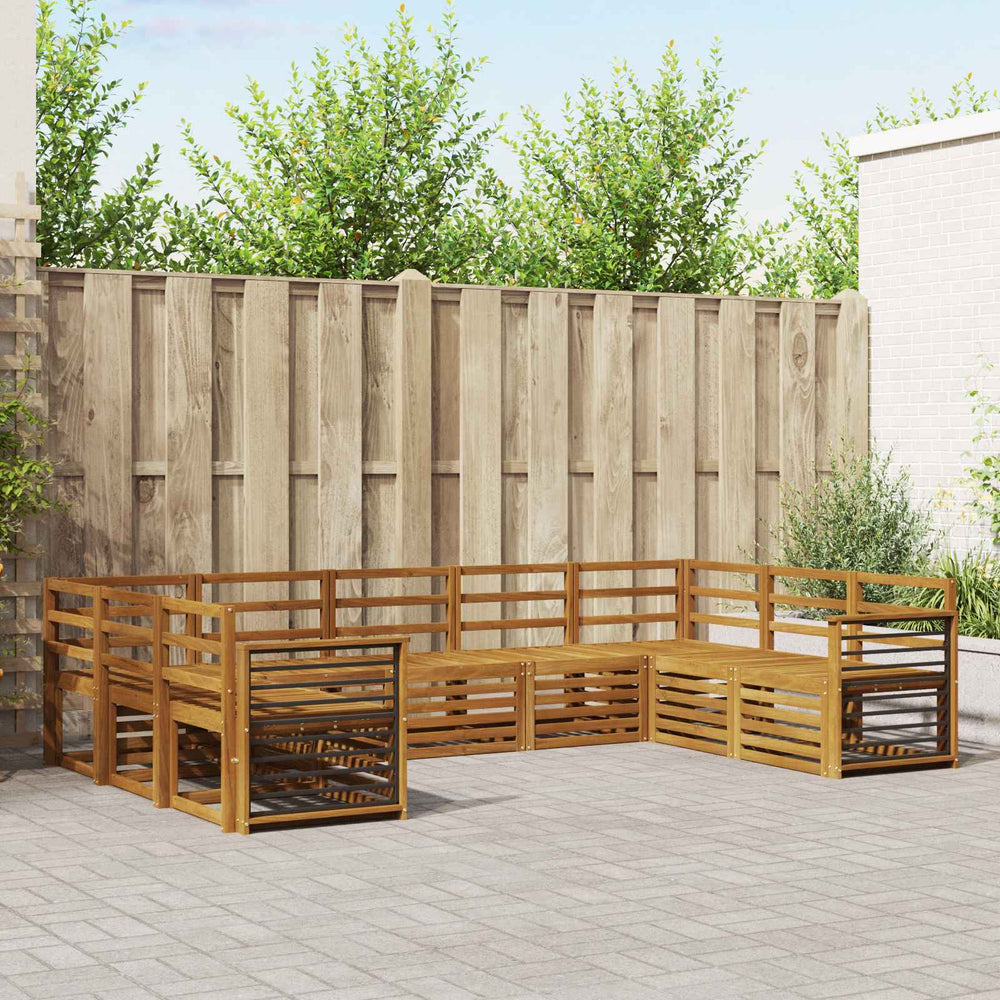 vidaXL Outdoor Sofa Set 9 pcs Natural