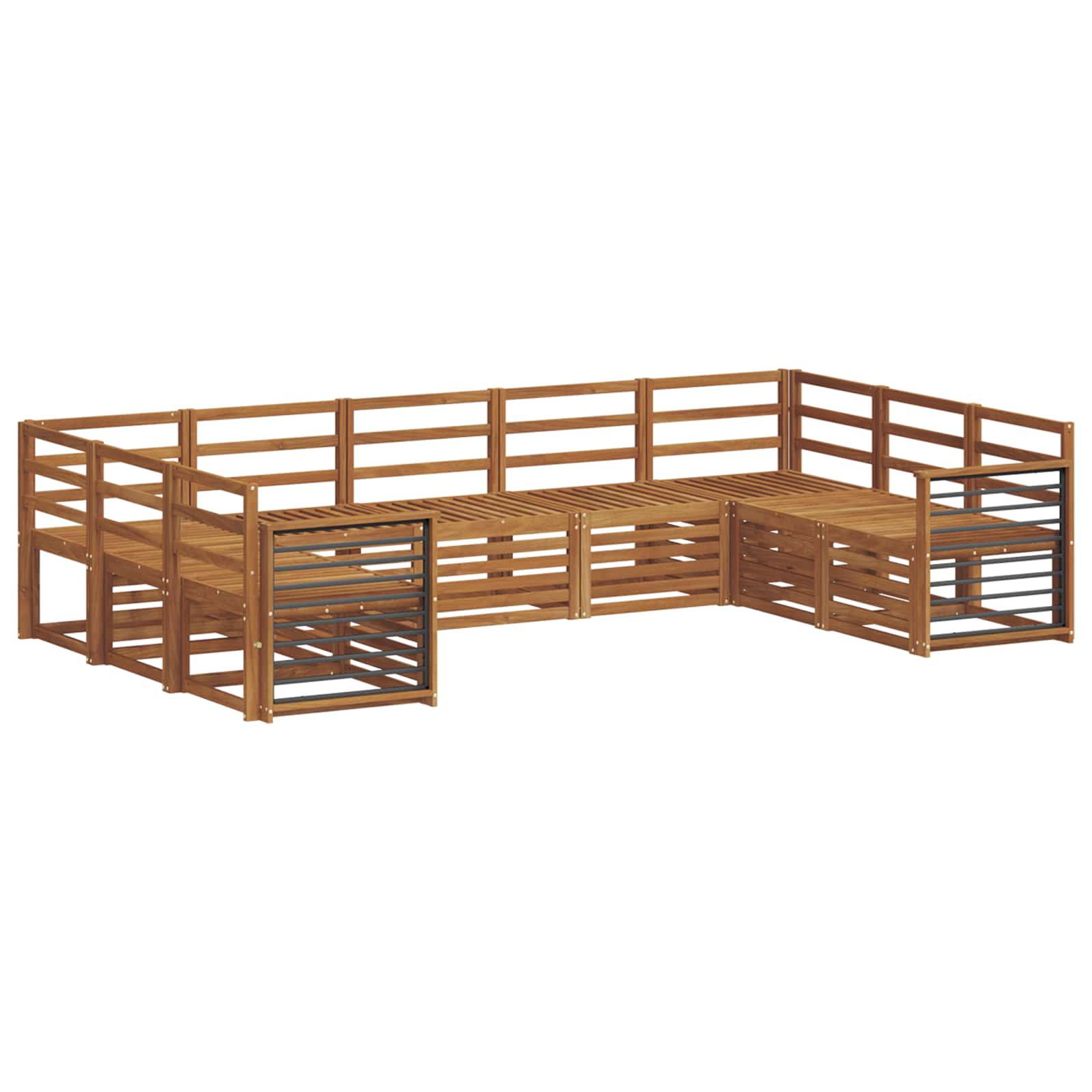 vidaXL Outdoor Sofa Set 9 pcs Natural 2