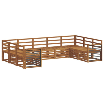 vidaXL Outdoor Sofa Set 9 pcs Natural 2