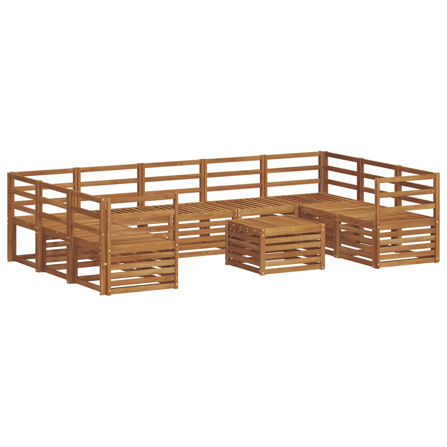 vidaXL Outdoor Sofa Set 10 pcs Natural 2