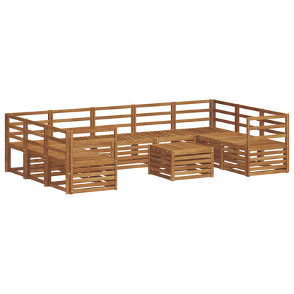 vidaXL Outdoor Sofa Set 10 pcs Natural 2