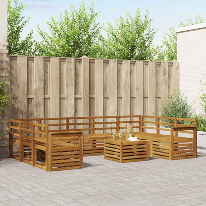 vidaXL Outdoor Sofa Set 10 pcs Natural 1