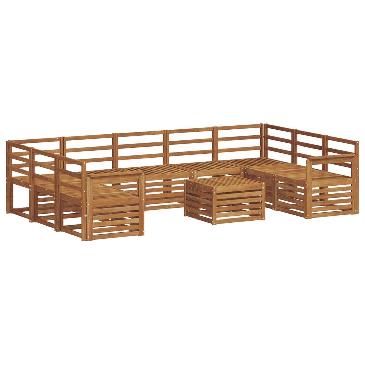 vidaXL Outdoor Sofa Set 10 pcs Natural 2