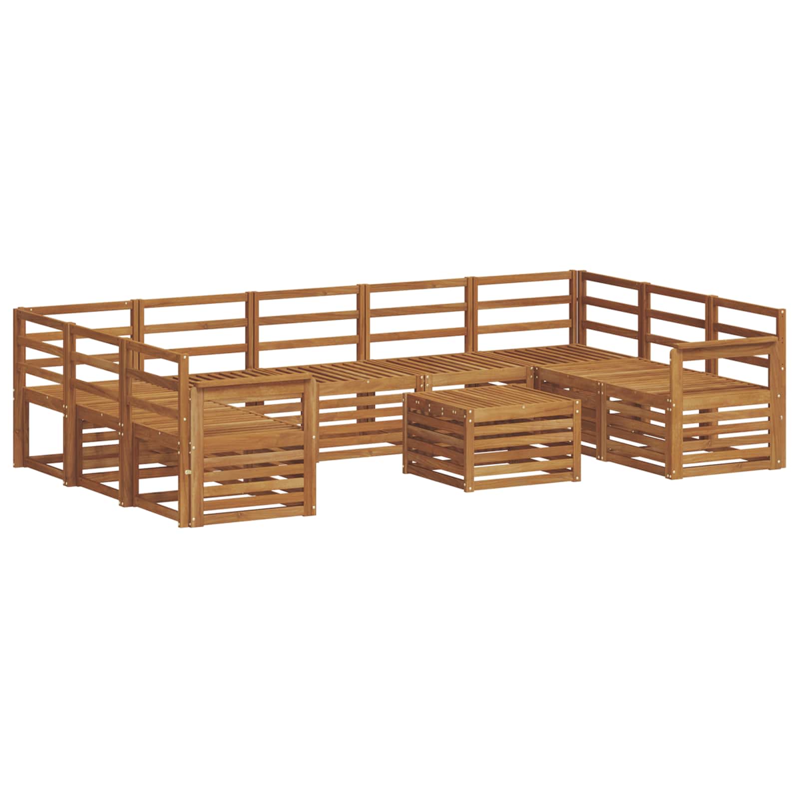 vidaXL Outdoor Sofa Set 10 pcs Natural 2