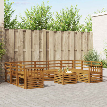 vidaXL Outdoor Sofa Set 10 pcs Natural 1