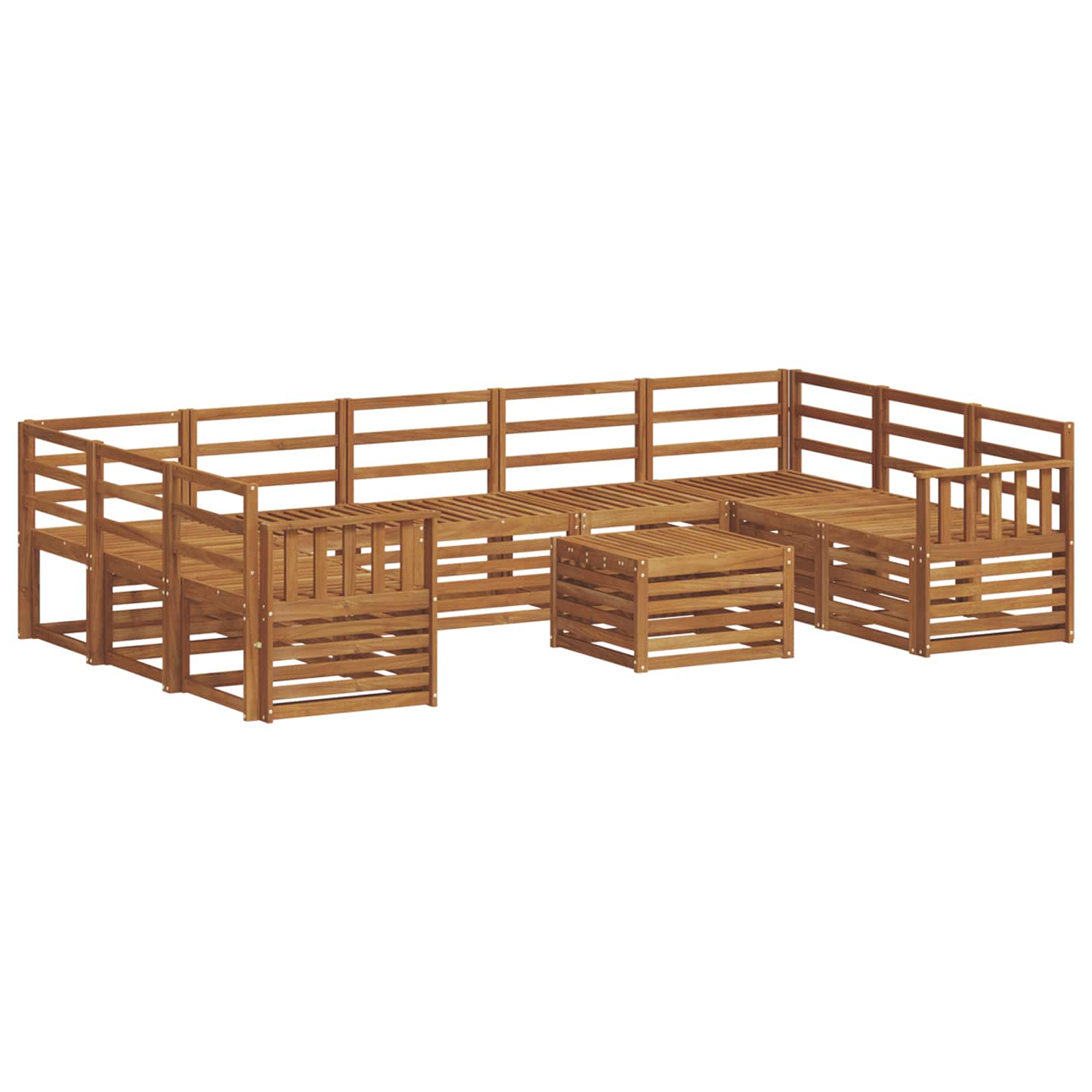 vidaXL Outdoor Sofa Set 10 pcs Natural 2