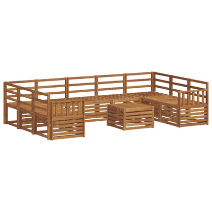 vidaXL Outdoor Sofa Set 10 pcs Natural 2