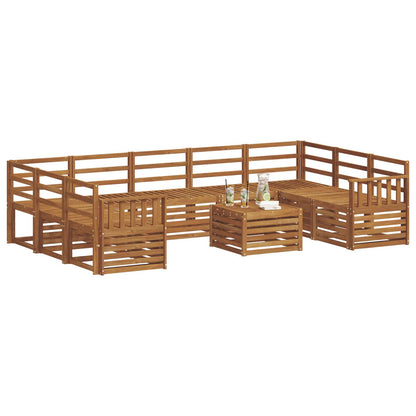 vidaXL Outdoor Sofa Set 10 pcs Natural 3