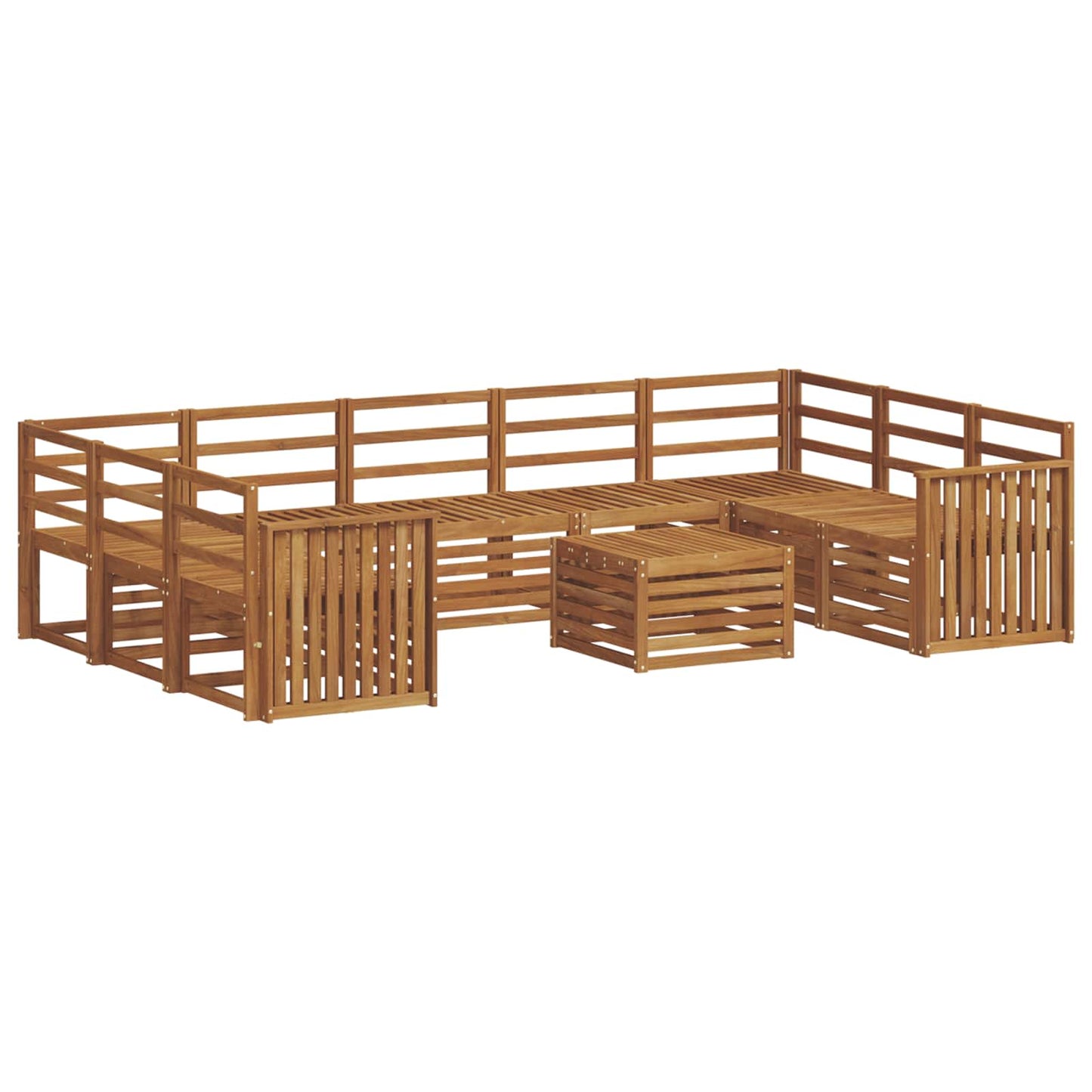 vidaXL Outdoor Sofa Set 10 pcs Natural 2