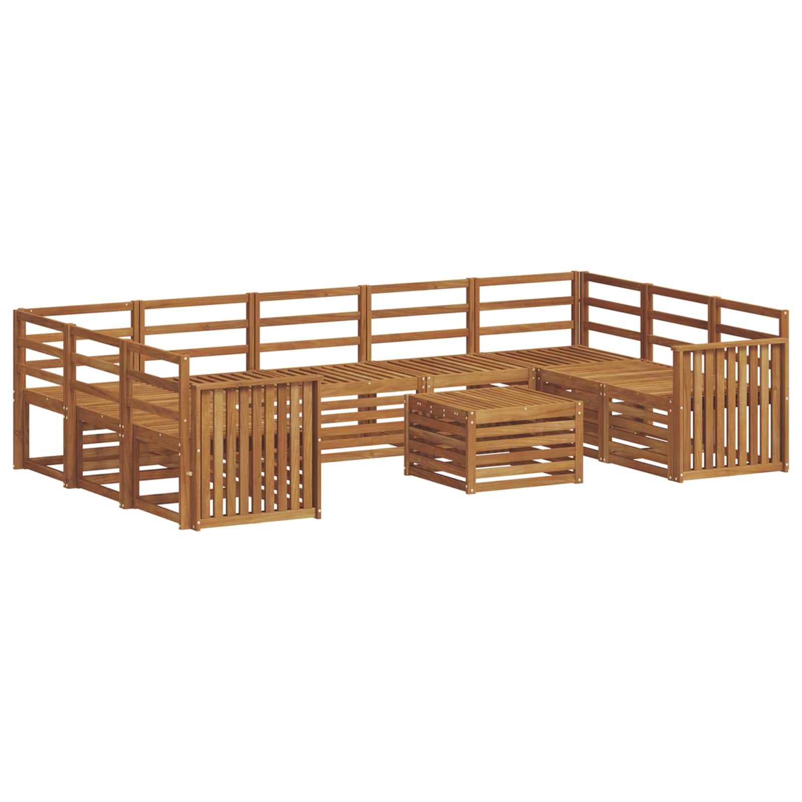 vidaXL Outdoor Sofa Set 10 pcs Natural 2