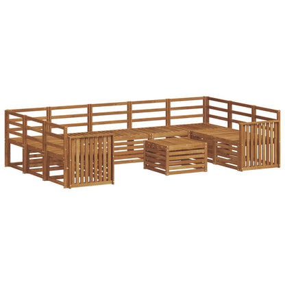 vidaXL Outdoor Sofa Set 10 pcs Natural 2