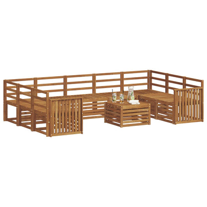vidaXL Outdoor Sofa Set 10 pcs Natural 3