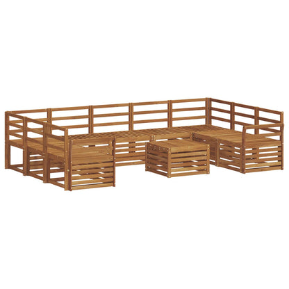 vidaXL Outdoor Sofa Set 10 pcs Natural 2